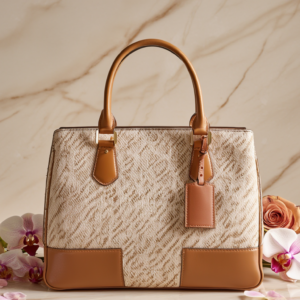 Beige heritage handbag for women